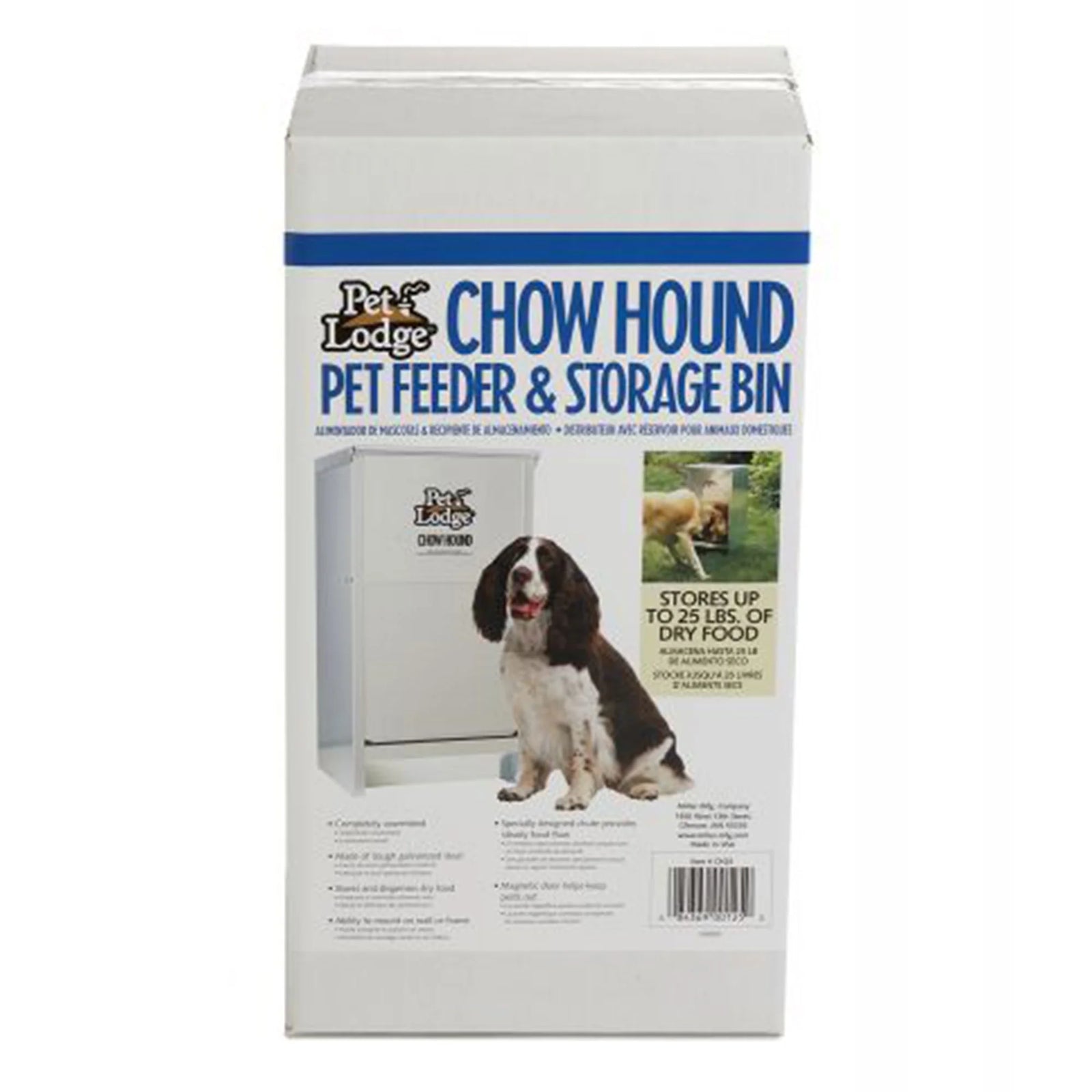 Alimento Seco Automático De Acero Para Perro Chow Hound Capacidad De 25 Libras