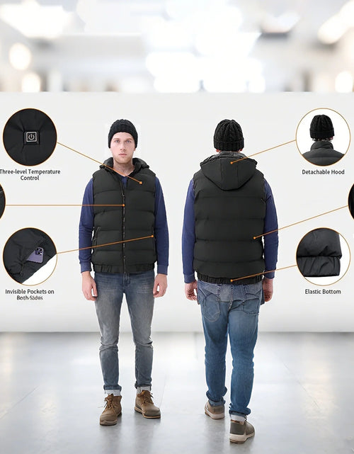 Load image into Gallery viewer, Heated Vest Para Hombre Y Mujeres Con Paquete De Batería De 10000Mah, Capucha Calefactable Desmontable Ropa Calefactable, Chaqueta Eléctricamente Calefactada Con 3 Niveles De Temperatura, Talla XL
