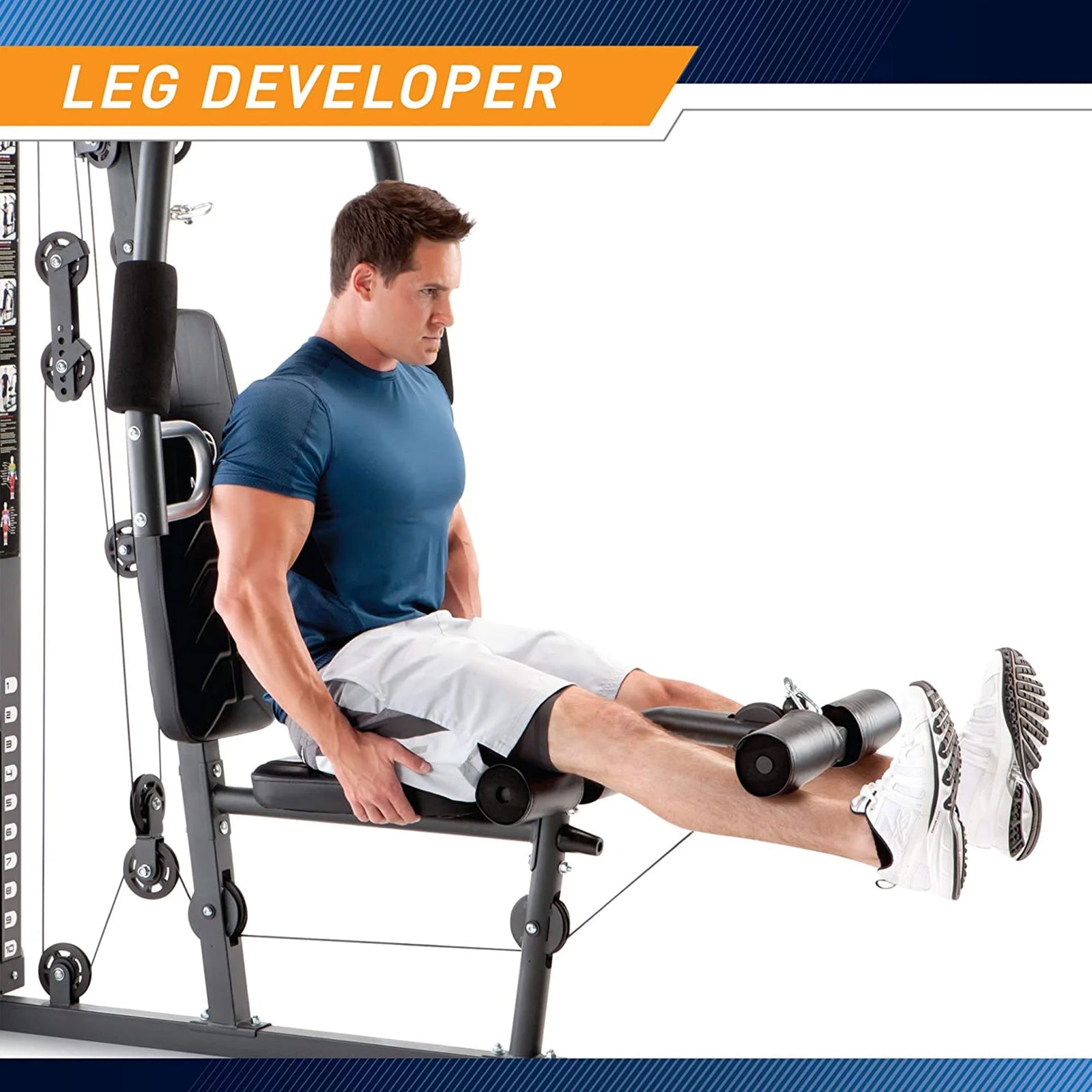 Estación De Entrenamiento Para Gimnasio En Casa Con Pesas, Sistema De Entrenamiento De Cuerpo Completo, Blanco