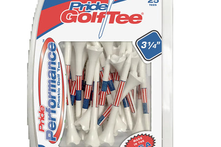 Pride Performance Flag Plastic Golf Tees – Low-Resistance Head, 3.25" Durable Plastic for Golfing, Enhanced Stability, 25 Count