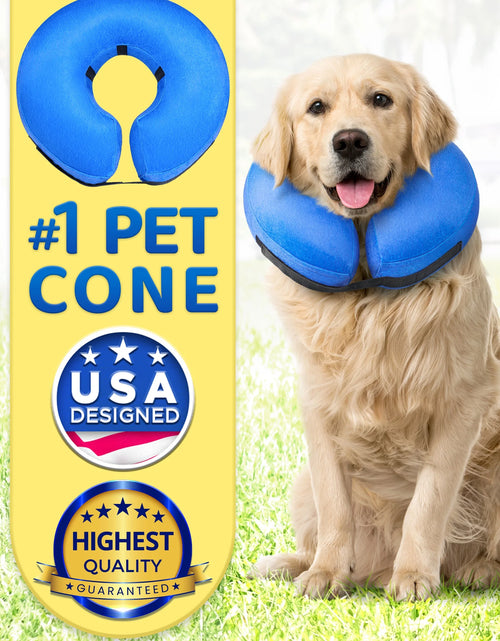Load image into Gallery viewer, Inflatable Dog Cone (Medium), after Surgery Anti-Bite Lick Wound Soft &amp; Comfortable Protective Collar for Cats &amp; Dogs by
