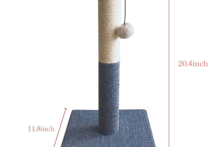 Rascador Para Gatos Con Pelota De Juguete, Fieltro Gris Y Sisal, Rascador Para Gatos