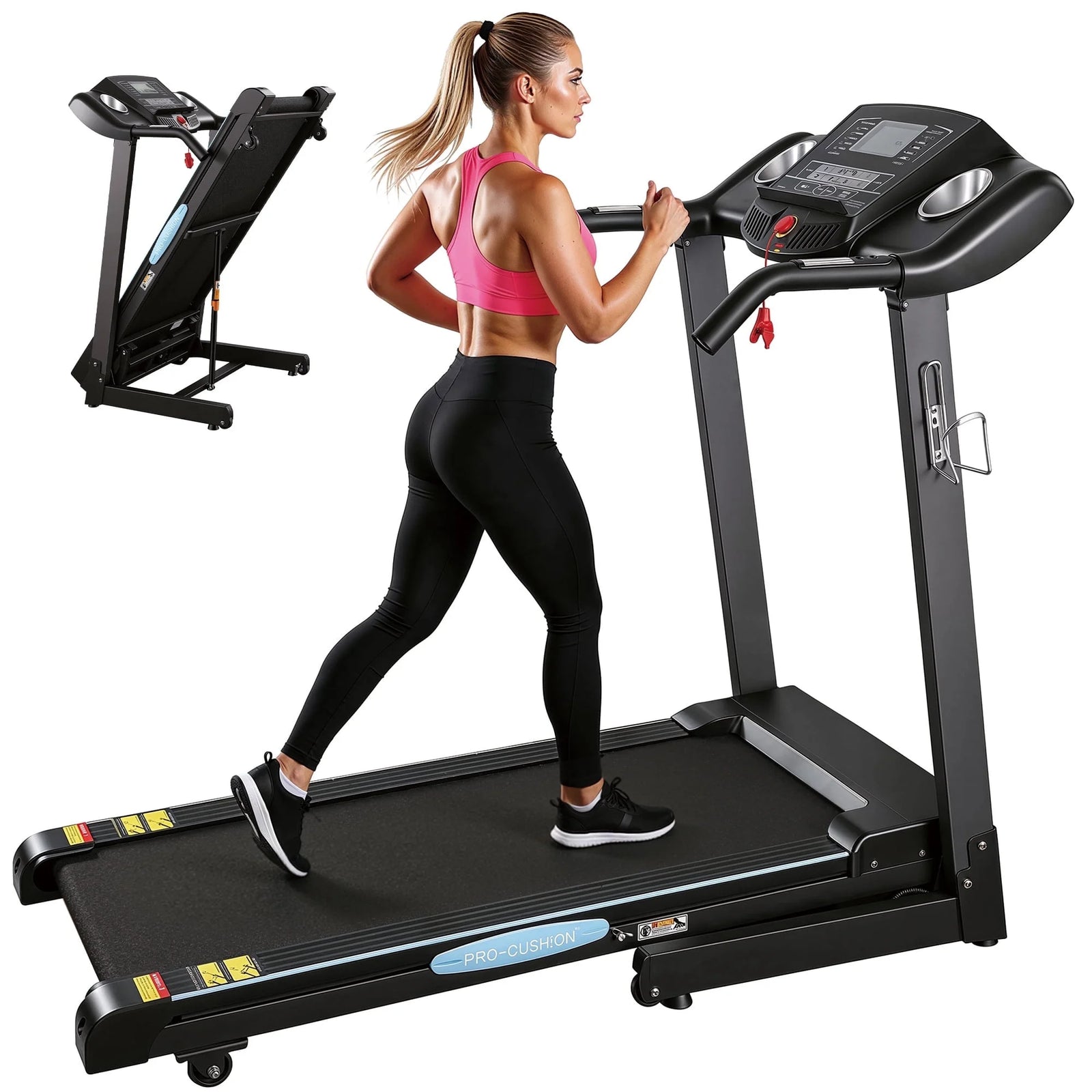 Treadmill 2.5HP Eléctrica Con 12 Niveles Auto Incline Plegable Treadmill Con Monitor LCD 220Lbs 8.5 Mph Rango De Velocidad Para Gimnasio En Casa Ejercicio Fitness