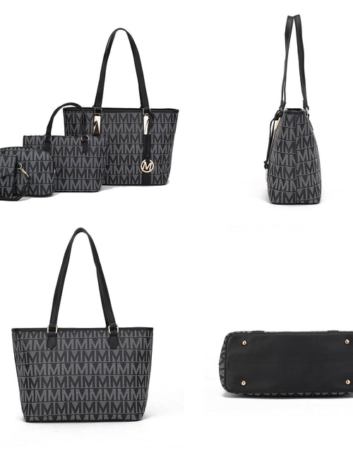 Load image into Gallery viewer, by Mia K. Marimar Women'S Tote Bag with Pouch and Wristlet, Signature 4 Piece Set - Grey
