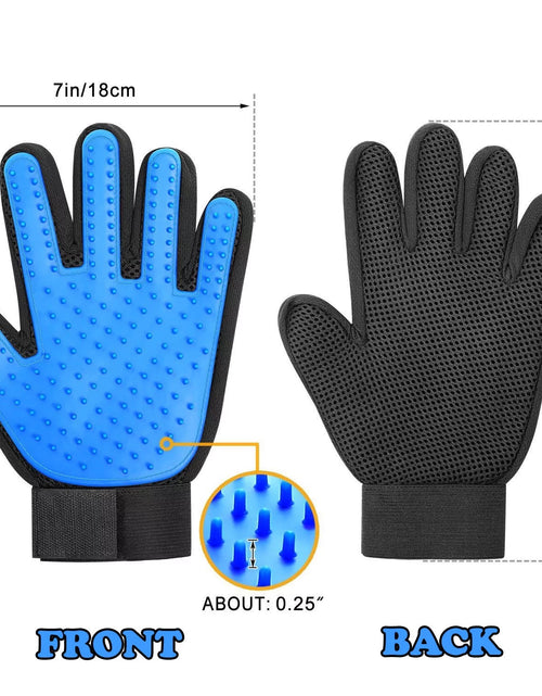 Load image into Gallery viewer, Pet Grooming Gloves Brush Dog Cat Hair Remover Mitt Massage Deshedding 1 Pair Blue
