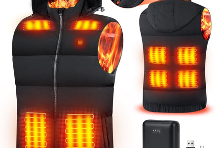 Heated Vest Para Hombre Y Mujeres Con Paquete De Batería De 10000Mah, Capucha Calefactable Desmontable Ropa Calefactable, Chaqueta Eléctricamente Calefactada Con 3 Niveles De Temperatura, Talla XL