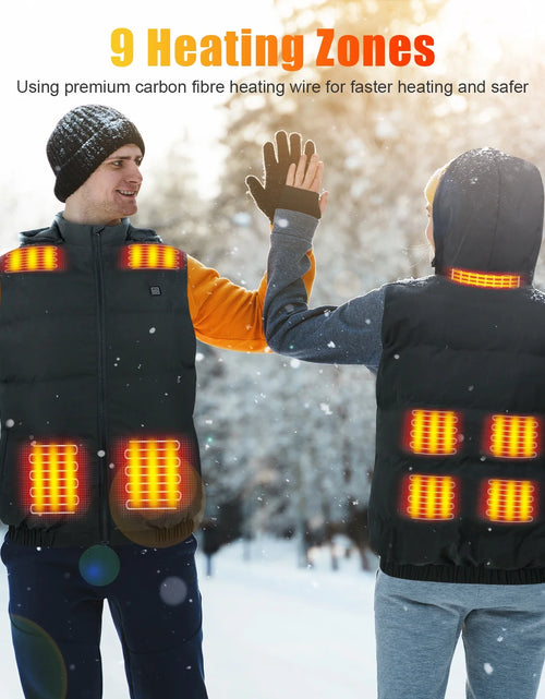Load image into Gallery viewer, Heated Vest Para Hombre Y Mujeres Con Paquete De Batería De 10000Mah, Capucha Calefactable Desmontable Ropa Calefactable, Chaqueta Eléctricamente Calefactada Con 3 Niveles De Temperatura, Talla XL

