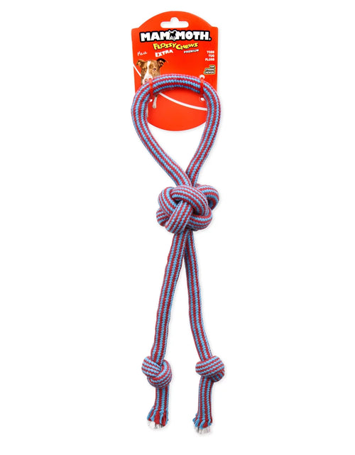 Load image into Gallery viewer, Flossy Chews 18" Extra Double-Tug Cotton-Blend Chew Dog Toy with Loop Handle, Asst Colors

