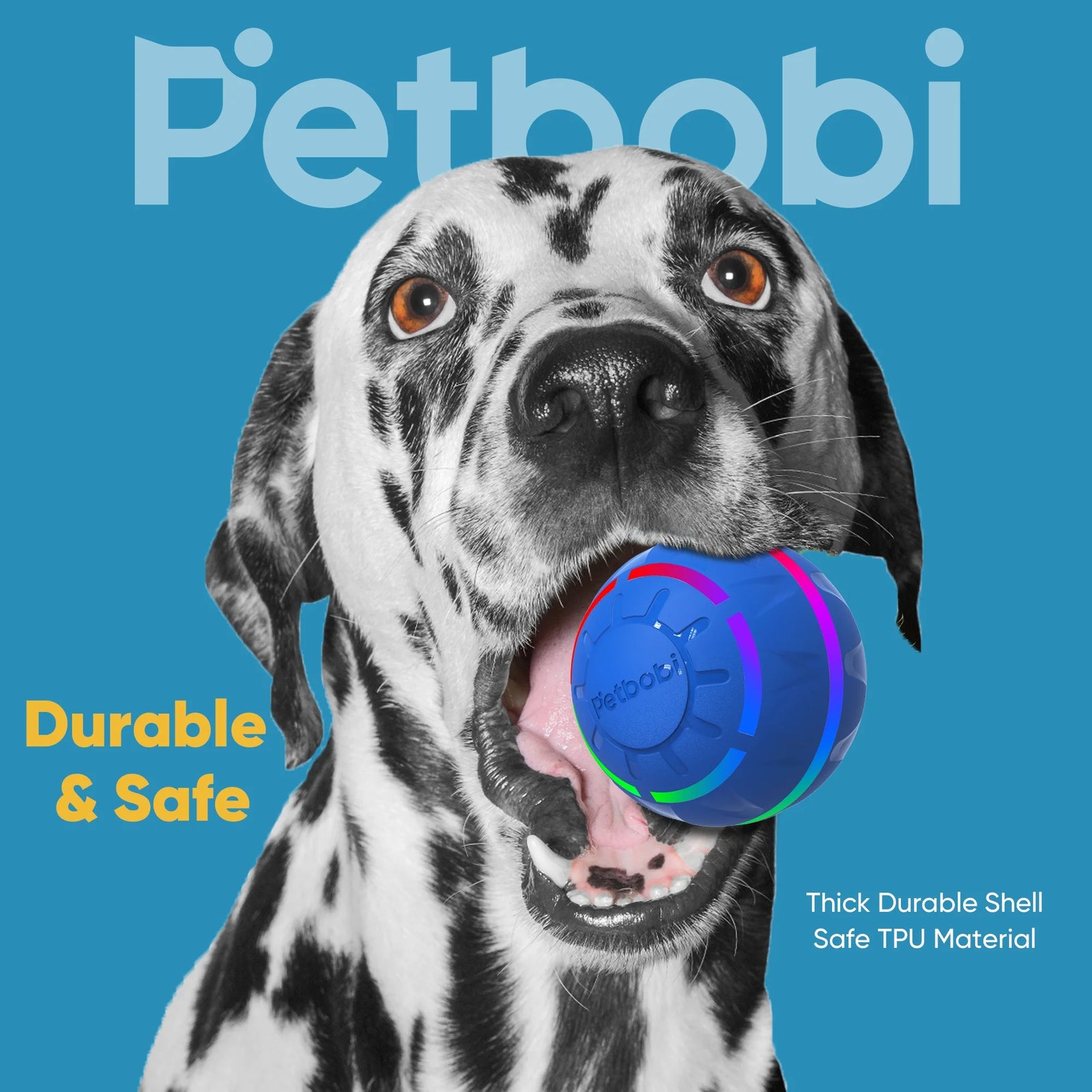 Pelota Interactiva De Juguete Para Perro, Pelota Activa Rodante Para Perros Con Luz LED Intermitente, Pelota De Juguetes Que Se Mueve Y Rebota Para Perros Medianos Y Grandes, Recargable Por USB, Azul