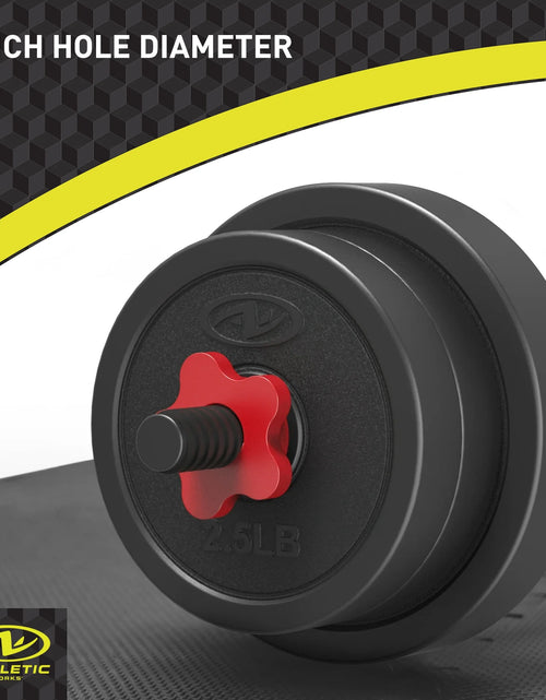 Load image into Gallery viewer, Juego De Mancuernas Ajustables 5 En 1 De 40 Lb, Ejercicios De Fitness Para Gimnasio En Casa, Negro, Orificios De 1 Pulgada Compatibles Con Barra De Tamaño Estándar
