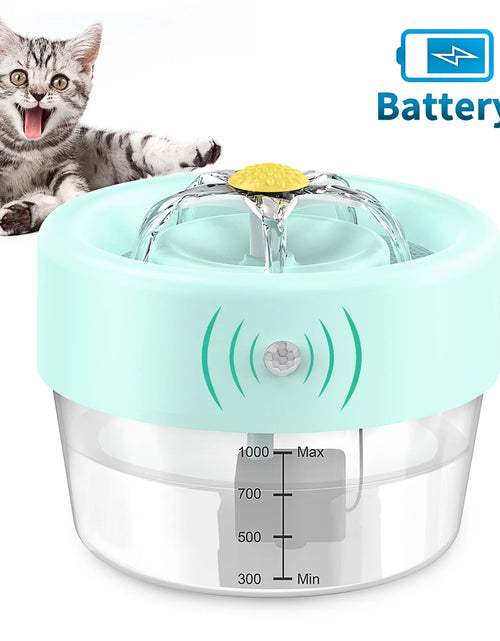 Load image into Gallery viewer, Fuente De Agua Para Gato, Fuente De Agua Para Mascotas Con Batería De 1000Mah. Fuente Automática Para Beber Mascotas, Fuente Para Gato Azul 35 Oz
