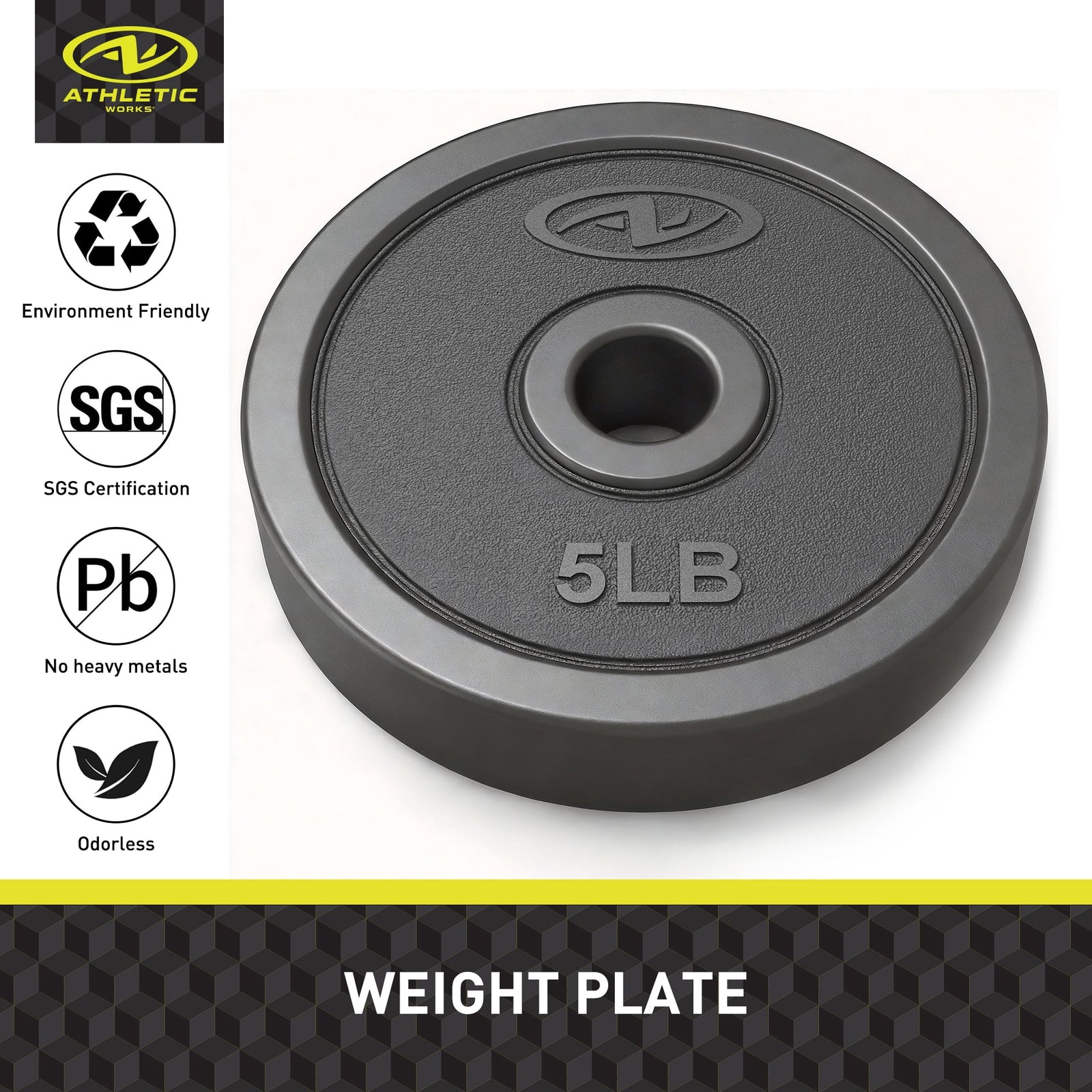 Juego De Mancuernas Ajustables 5 En 1 De 40 Lb, Ejercicios De Fitness Para Gimnasio En Casa, Negro, Orificios De 1 Pulgada Compatibles Con Barra De Tamaño Estándar