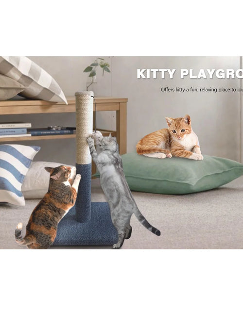 Load image into Gallery viewer, Rascador Para Gatos Con Pelota De Juguete, Fieltro Gris Y Sisal, Rascador Para Gatos
