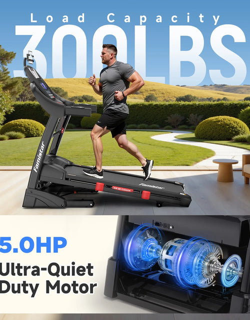 Load image into Gallery viewer, Caminadora Plegable De 5.0HP Para El Hogar Con 20 Inclinaciones Automáticas, Aplicación Inteligente, 300Lbs, Altavoces Bluetooth Hifi, 64 Programas, Velocidad De 12MPH, Máquina De Correr Eléctrica Plegable, Correa Para La Rodilla, Regalo
