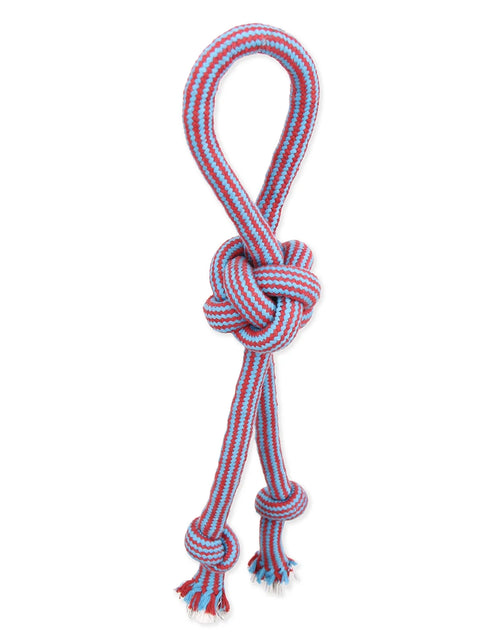 Load image into Gallery viewer, Flossy Chews 18" Extra Double-Tug Cotton-Blend Chew Dog Toy with Loop Handle, Asst Colors
