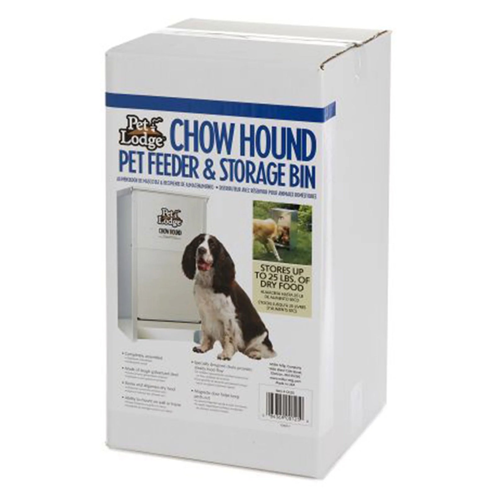 Alimento Seco Automático De Acero Para Perro Chow Hound Capacidad De 25 Libras
