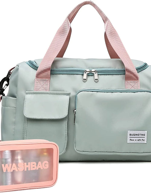 Load image into Gallery viewer, Bolsa De Gimnasio Pequeña Para Mujer, Bolsa De Lona Impermeable De Mano Para Fin De Semana Con Compartimento Para Zapatos Y Bolsillo Húmedo, Bolsa De Mano Para Viajes, Ejercicio, Deporte
