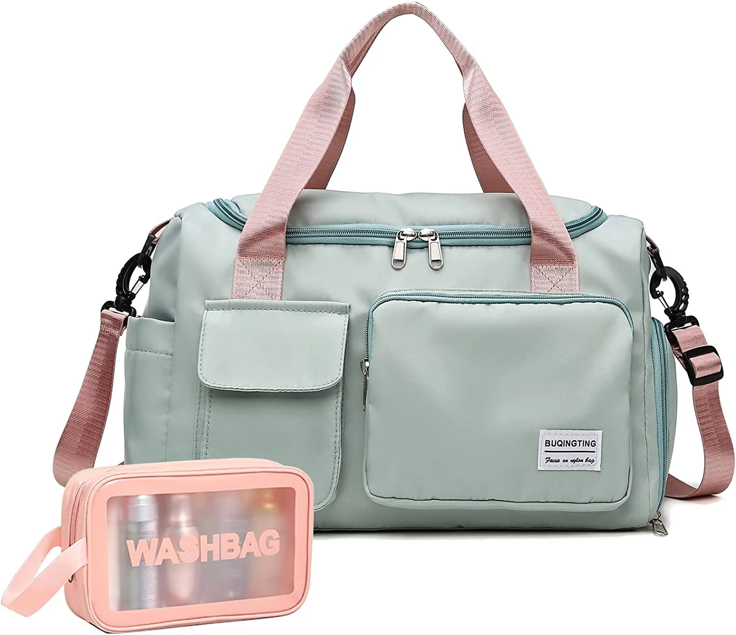 Bolsa De Gimnasio Pequeña Para Mujer, Bolsa De Lona Impermeable De Mano Para Fin De Semana Con Compartimento Para Zapatos Y Bolsillo Húmedo, Bolsa De Mano Para Viajes, Ejercicio, Deporte