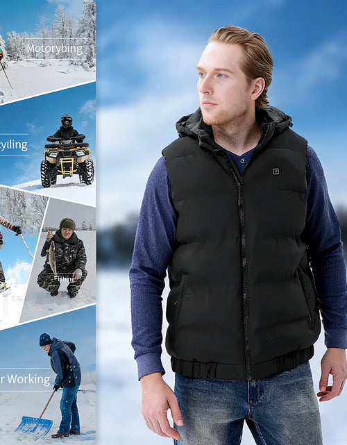 Load image into Gallery viewer, Heated Vest Para Hombre Y Mujeres Con Paquete De Batería De 10000Mah, Capucha Calefactable Desmontable Ropa Calefactable, Chaqueta Eléctricamente Calefactada Con 3 Niveles De Temperatura, Talla XL
