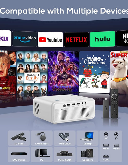 Load image into Gallery viewer, Proyectores 4K Con Wifi Y Bluetooth, Proyección Nativa 1080P, 9000 Lúmenes, Con Bolsa De Transporte
