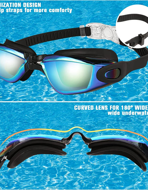 Load image into Gallery viewer, Swim Goggles, 2 Pack Anti-Fog No Leaking Anti-Uv Silicone Swimming Goggles for Teen Youth Adult Women Men

