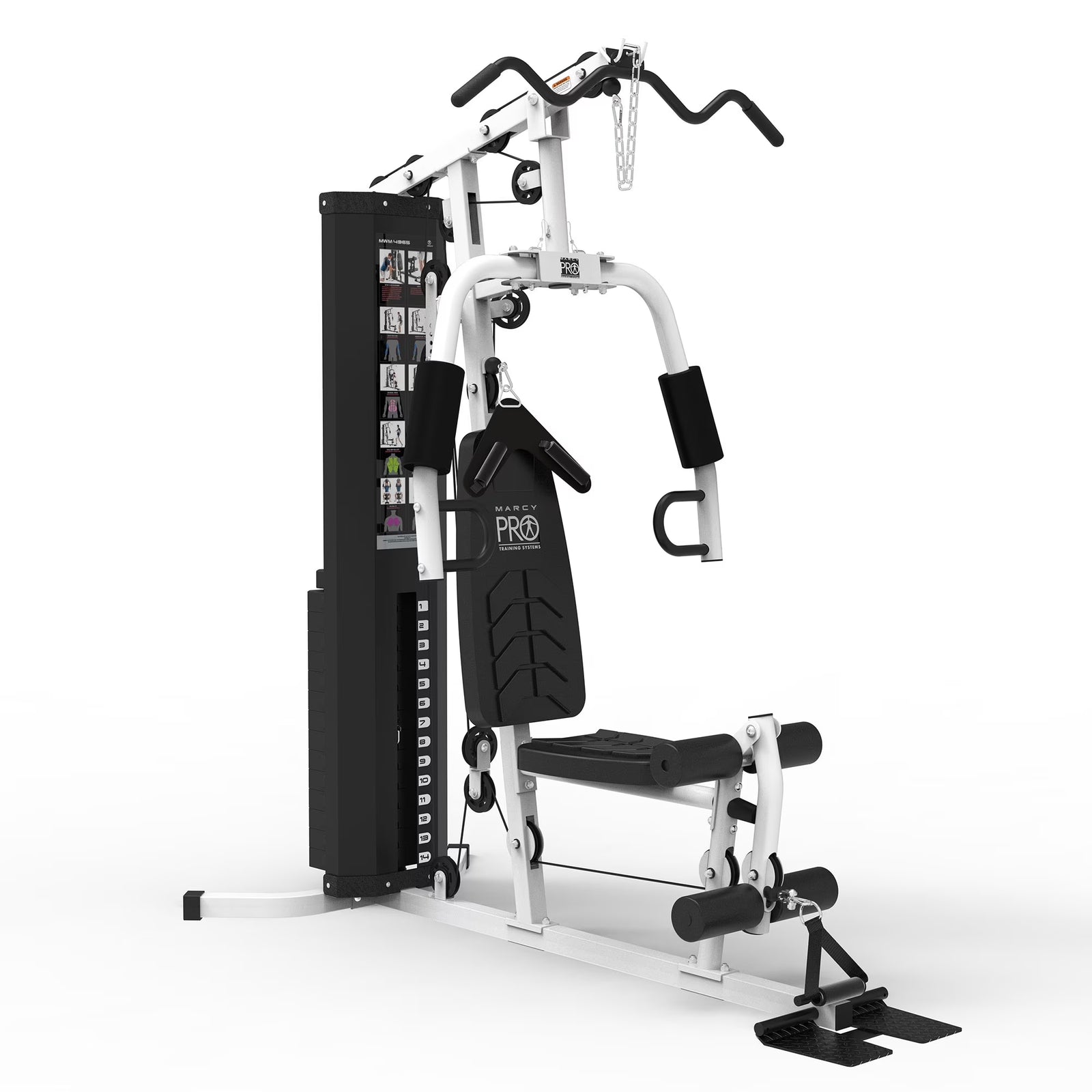 Estación De Entrenamiento Para Gimnasio En Casa Con Pesas, Sistema De Entrenamiento De Cuerpo Completo, Blanco
