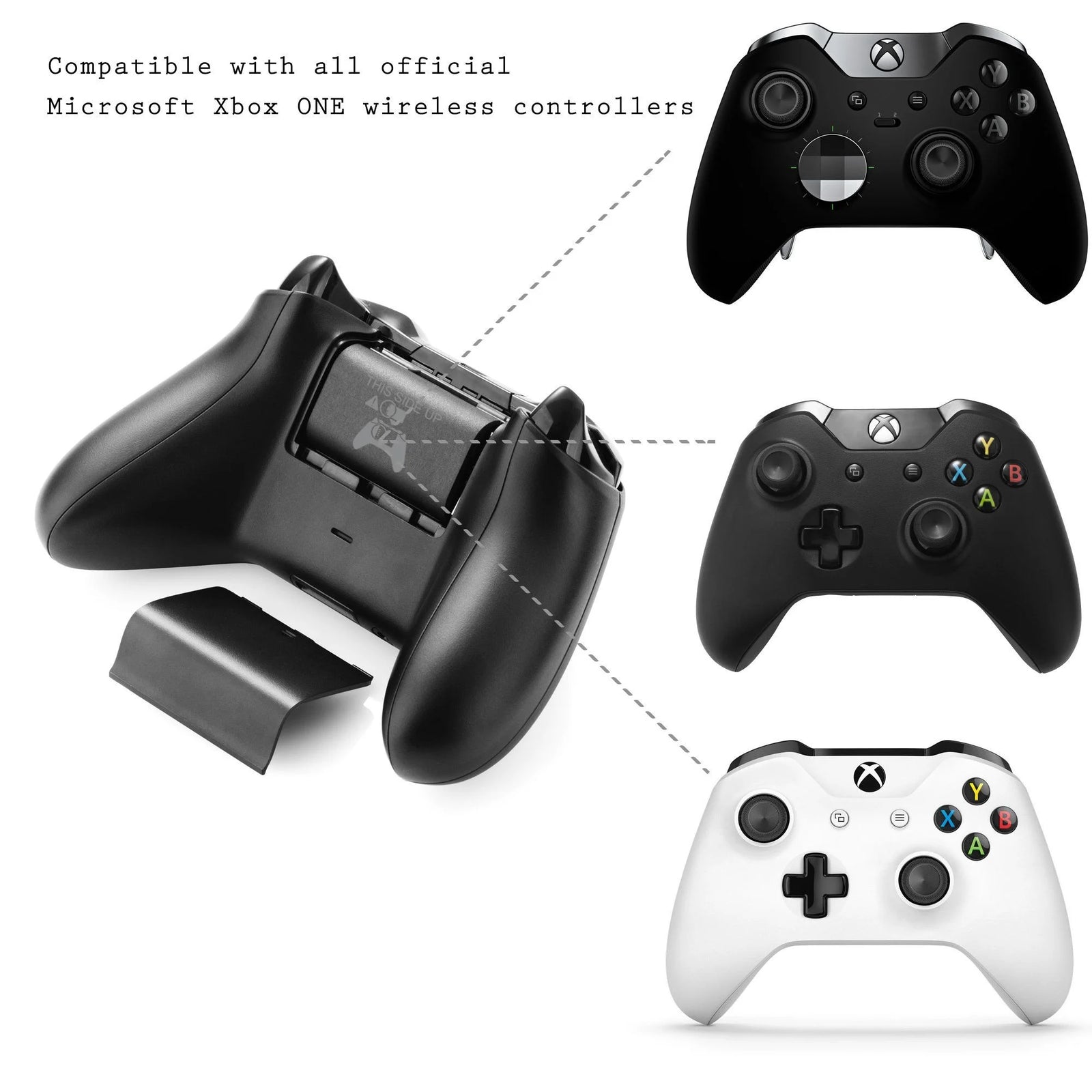 Paquete De 2 Baterías Recargables Compatibles Con Xbox Series X, Series S Y Xbox One - Incluye 2 Baterías De 2800Mah Y Estación De Carga - Indicador LED Inteligente