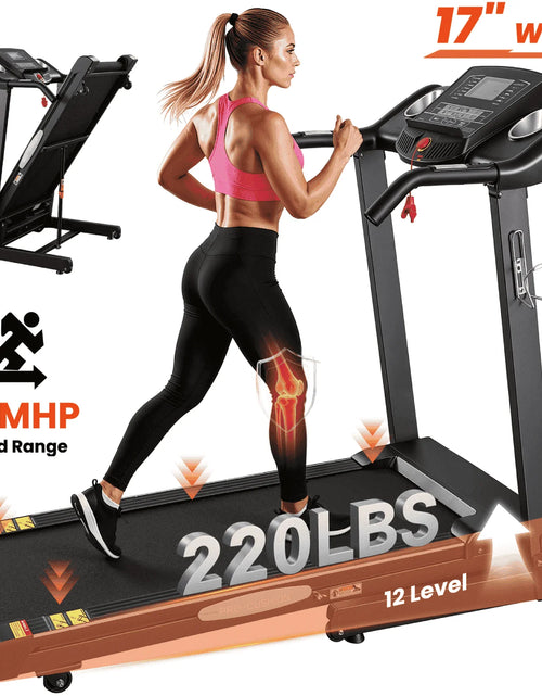 Load image into Gallery viewer, Treadmill 2.5HP Eléctrica Con 12 Niveles Auto Incline Plegable Treadmill Con Monitor LCD 220Lbs 8.5 Mph Rango De Velocidad Para Gimnasio En Casa Ejercicio Fitness
