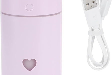 Humidifier, Air Humidifier Large Water Tank Energy Saving Two Spray Mode, Mini Lightweight Portable Cool Mist Humidifiers for Bedroom Dorm Rooms Living Rooms Office Daily Use 220Ml (Purple)