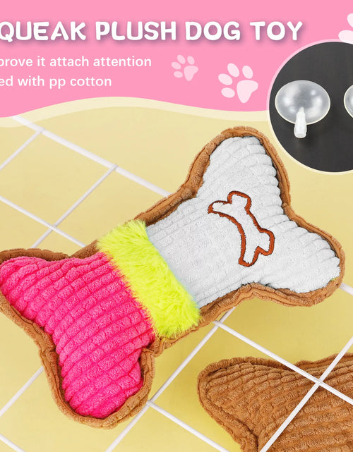 Load image into Gallery viewer, Paquete De 5 Juguetes Masticables Para Cachorros Para La Dentición De Perros Pequeños, Juguetes De Dentición Para Cachorros De Goma Rosa De Peluche Con Chirrido Juguetes Para Perros Para Limpiar Dientes Juguetes Interactivos De Huesos Para Perros
