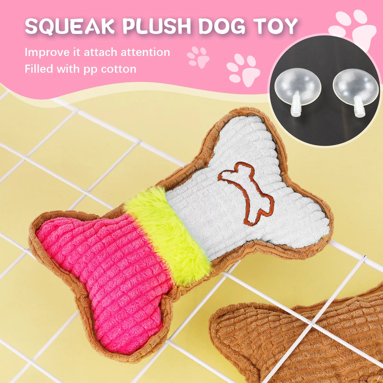 Paquete De 5 Juguetes Masticables Para Cachorros Para La Dentición De Perros Pequeños, Juguetes De Dentición Para Cachorros De Goma Rosa De Peluche Con Chirrido Juguetes Para Perros Para Limpiar Dientes Juguetes Interactivos De Huesos Para Perros