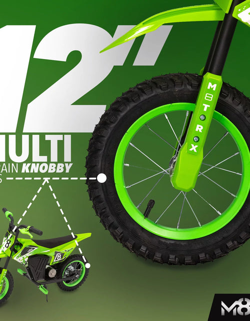 Load image into Gallery viewer, M8TRX Moto De Cross Eléctrica Para Niños Mini Verde De 12V, Motocicleta De Juguete a Batería, Para Niños De 5 Años En Adelante
