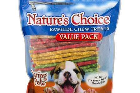 Loving Pets  Premios Masticables De Cuero Crudo Para Perros, Paquete De 100.0