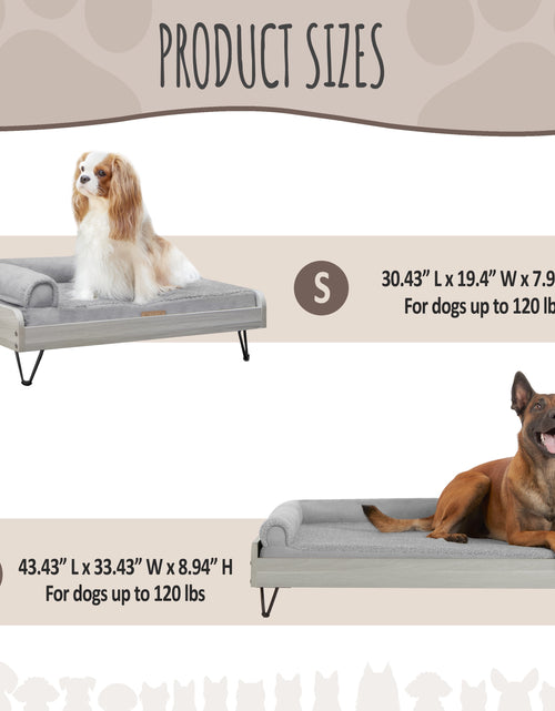 Load image into Gallery viewer, Asher Cama Pequeña Elevada De Madera Para Mascotas Con Colchón, Certificación Greenguard Gold
