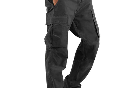 Pantalones Pantalones Largos Para Hombre Sólido 2025 Casual Múltiples Bolsillos Al Aire Libre Tipo Recto Pantalones De Fitness Pantalones Cargo Pantalones Gris