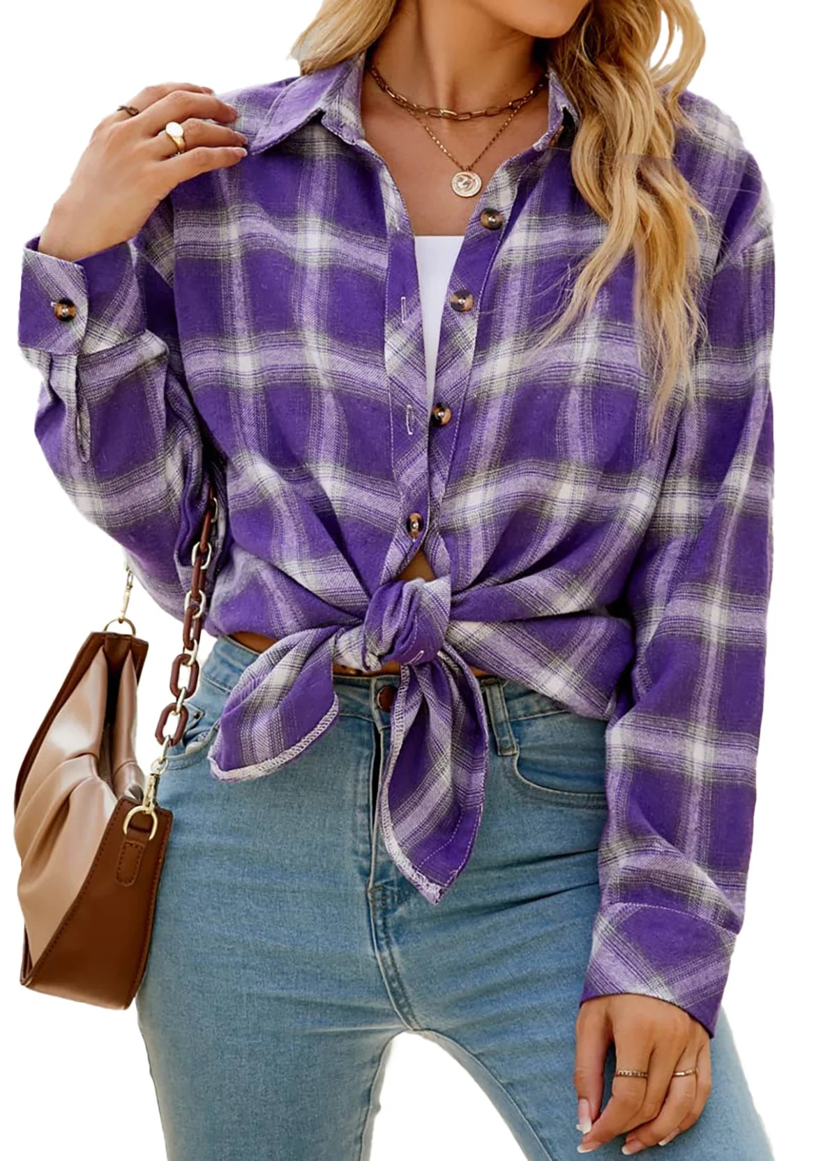 Camisas De Franela a Cuadros Para Mujer, Camisas De Manga Larga Y Botones, Blusas Y Tops