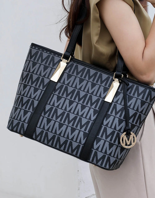 Load image into Gallery viewer, by Mia K. Marimar Women'S Tote Bag with Pouch and Wristlet, Signature 4 Piece Set - Grey

