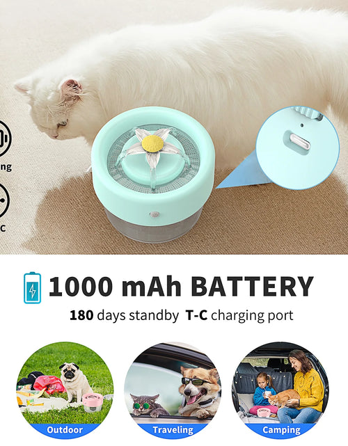 Load image into Gallery viewer, Fuente De Agua Para Gato, Fuente De Agua Para Mascotas Con Batería De 1000Mah. Fuente Automática Para Beber Mascotas, Fuente Para Gato Azul 35 Oz
