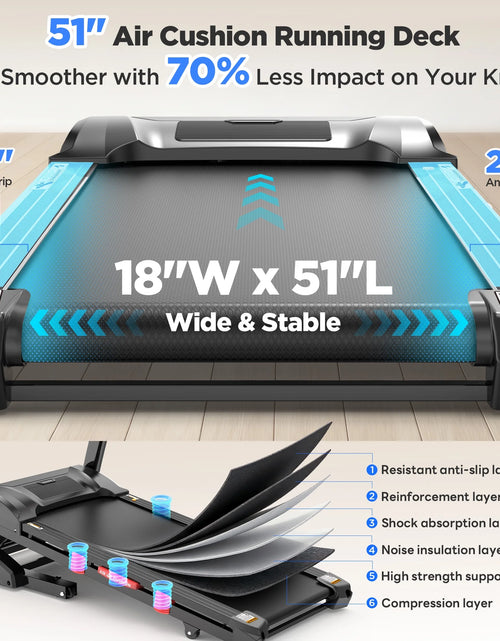 Load image into Gallery viewer, Caminadora Plegable De 5.0HP Para El Hogar Con 20 Inclinaciones Automáticas, Aplicación Inteligente, 300Lbs, Altavoces Bluetooth Hifi, 64 Programas, Velocidad De 12MPH, Máquina De Correr Eléctrica Plegable, Correa Para La Rodilla, Regalo
