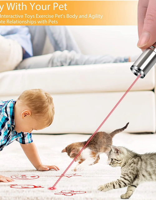Load image into Gallery viewer, Juguete Puntero Láser Recargable Para Gatos, Juguete Interactivo Para Gatos, Gatitos Y Perros Con Ratón, Plateado

