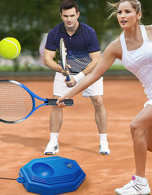 Load image into Gallery viewer, Heavy Duty Tennis Training Aids Base with Elastic Rope Ball Practice Self-Duty Rebound Tennis Trainer Partner Sparring Device
