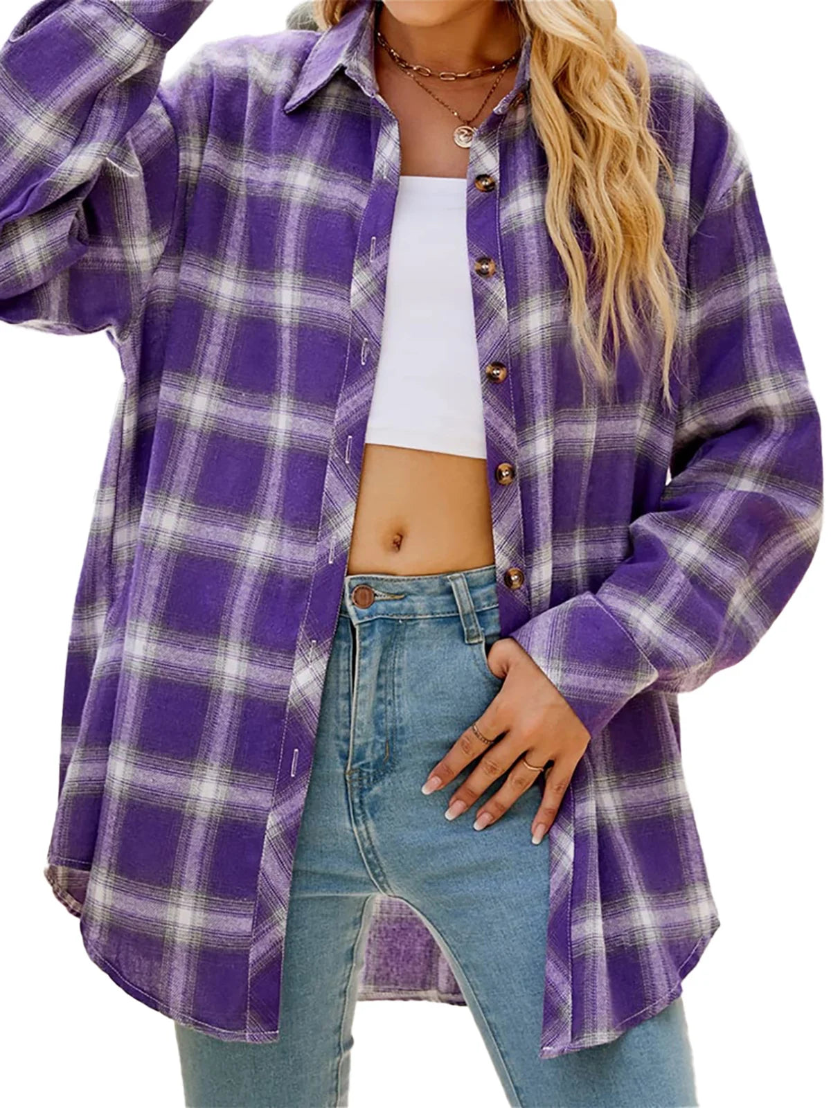 Camisas De Franela a Cuadros Para Mujer, Camisas De Manga Larga Y Botones, Blusas Y Tops
