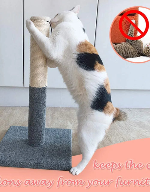 Load image into Gallery viewer, Rascador Para Gatos Con Pelota De Juguete, Fieltro Gris Y Sisal, Rascador Para Gatos

