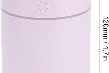 Humidifier, Air Humidifier Large Water Tank Energy Saving Two Spray Mode, Mini Lightweight Portable Cool Mist Humidifiers for Bedroom Dorm Rooms Living Rooms Office Daily Use 220Ml (Purple)