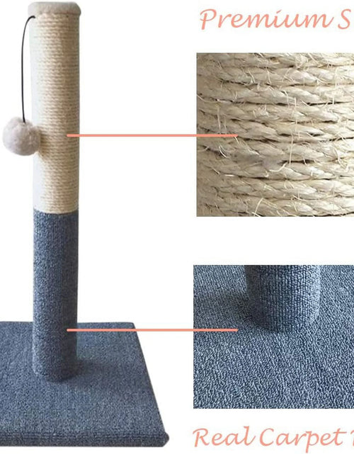 Load image into Gallery viewer, Rascador Para Gatos Con Pelota De Juguete, Fieltro Gris Y Sisal, Rascador Para Gatos
