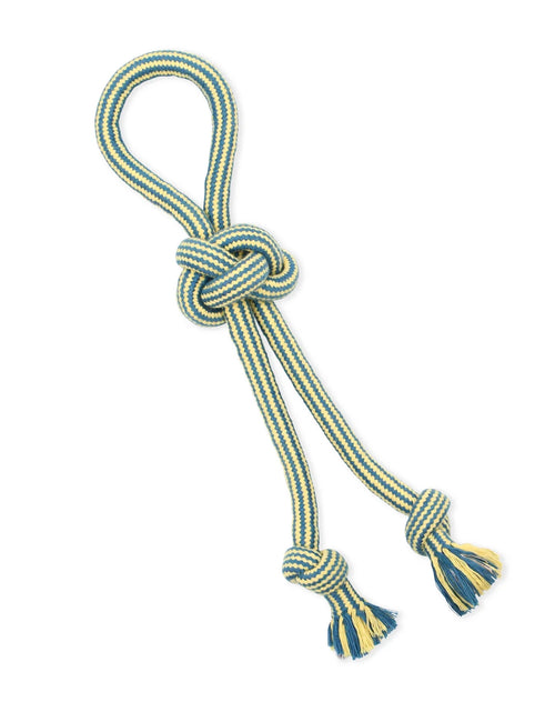 Load image into Gallery viewer, Flossy Chews 18" Extra Double-Tug Cotton-Blend Chew Dog Toy with Loop Handle, Asst Colors
