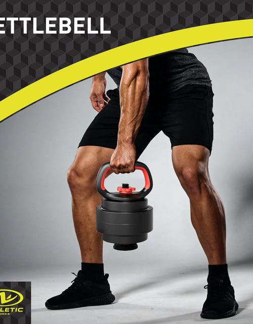 Load image into Gallery viewer, Juego De Mancuernas Ajustables 5 En 1 De 40 Lb, Ejercicios De Fitness Para Gimnasio En Casa, Negro, Orificios De 1 Pulgada Compatibles Con Barra De Tamaño Estándar
