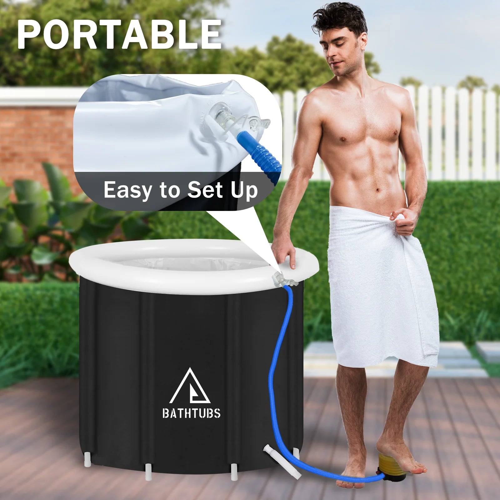 , PVC Negro Diámetro De 32", Bañera Inflable