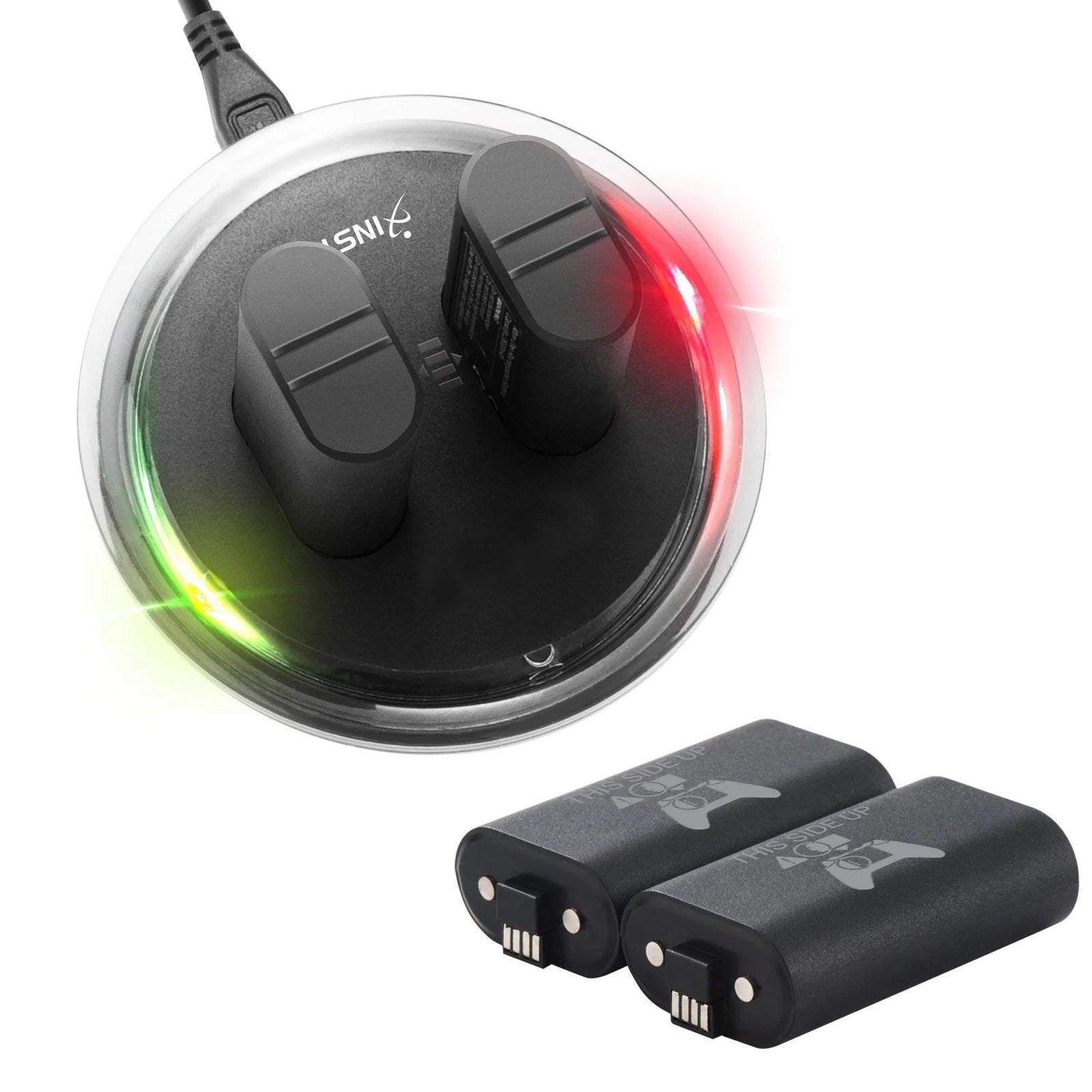 Paquete De 2 Baterías Recargables Compatibles Con Xbox Series X, Series S Y Xbox One - Incluye 2 Baterías De 2800Mah Y Estación De Carga - Indicador LED Inteligente