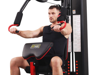 LX750 Multifunctional Full Home Gym System Workout Station with 122.5 Lbs Weight Stack, One Station, Comes with Installation Instruction Video, Ships in 5 Boxes